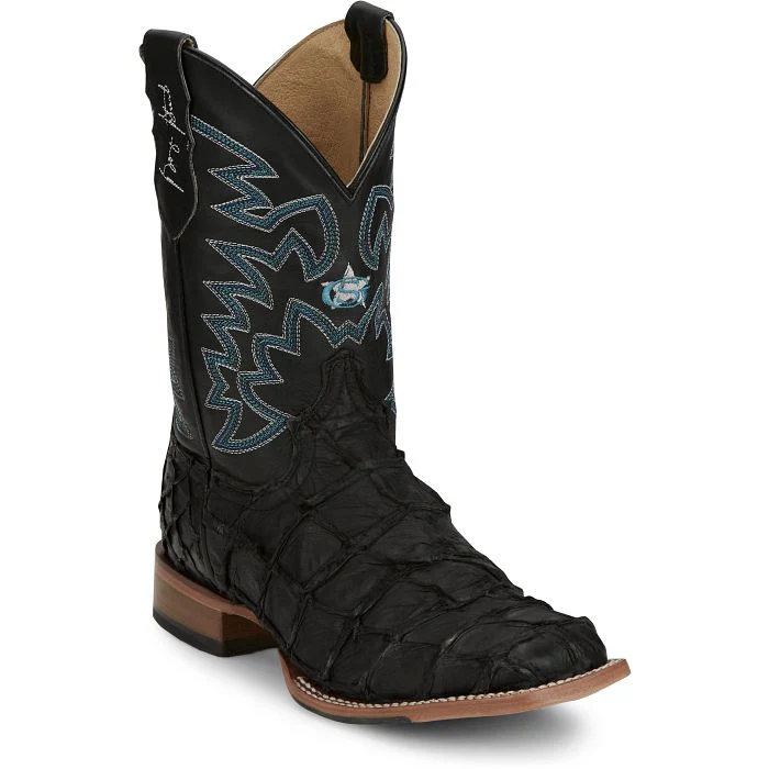 Justin Mens Ocean Front Pirarucu Square Toe Western Boots Style GR5708 - Image 2