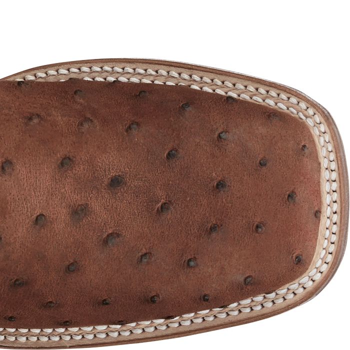 Justin Mens Ostrich Square Toe Western Boots Style AQ8531 - Image 5