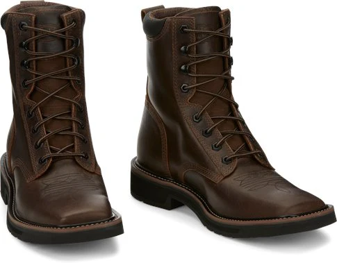 Justin Mens Pulley Lace Up WorkBoots Style SE681 - Image 2