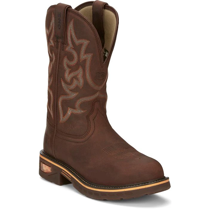 JUSTIN MENS RESISTOR COMPOSITE TOE WORKBOOTS STYLE CR4008 - Image 2
