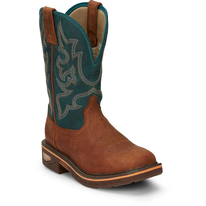 Justin Mens Resistor Nano Composite Toe Work Boots Style CR4010 - Image 2