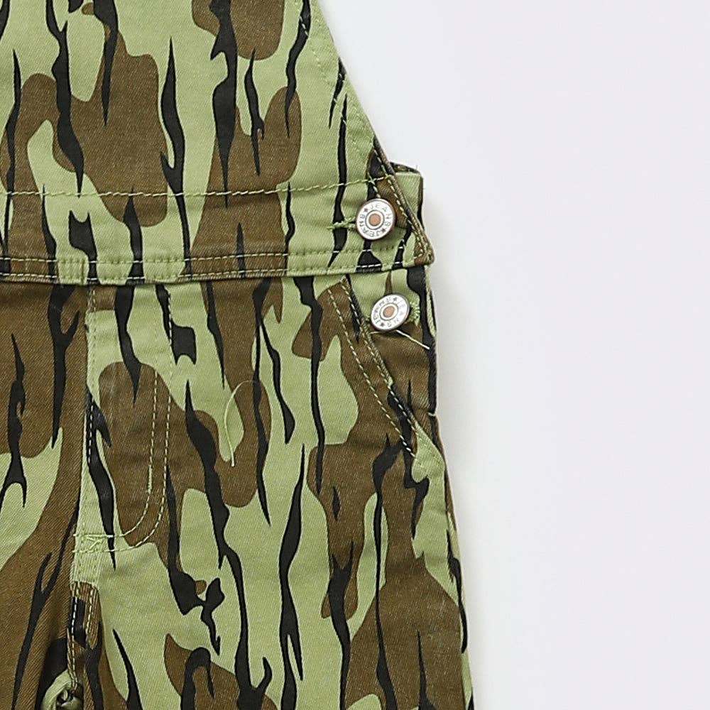 Kids Boys Camouflage Denim Overalls - Image 3