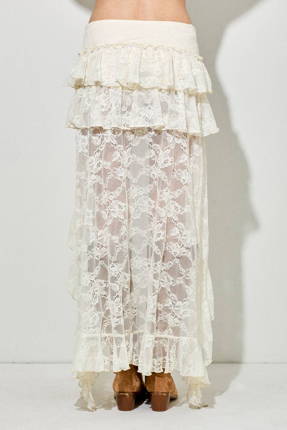 LACE TIERED MAXI SKIRT - Image 3