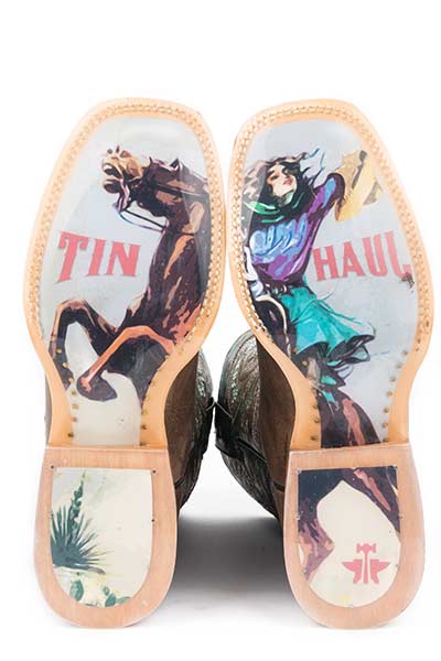Tin Haul Womens Wild and Free Cowgirl Boots Square Toe Style 14-021-0007-1328 - Image 2