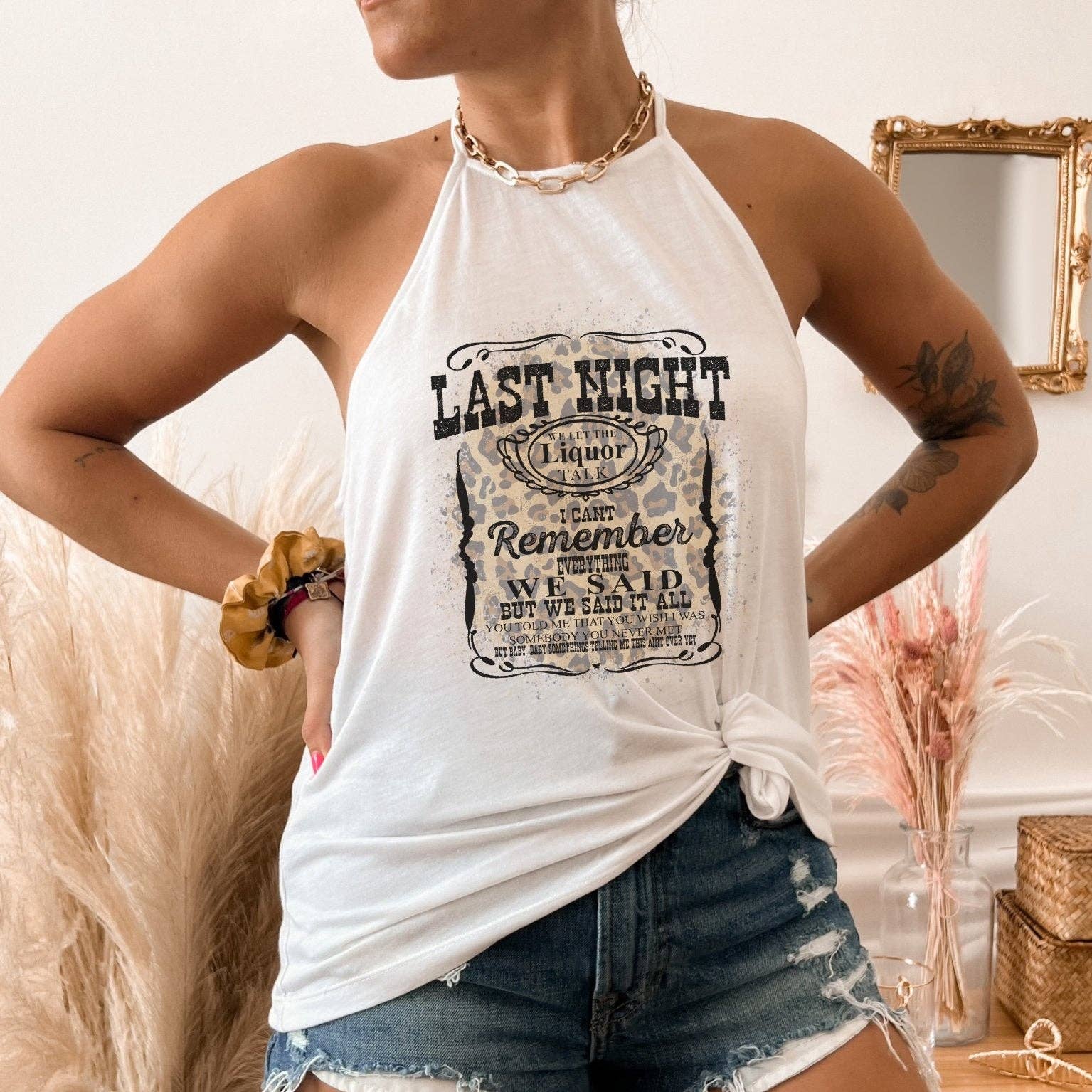 Last Night we let the Liquor Talk Tank Top - Image 2