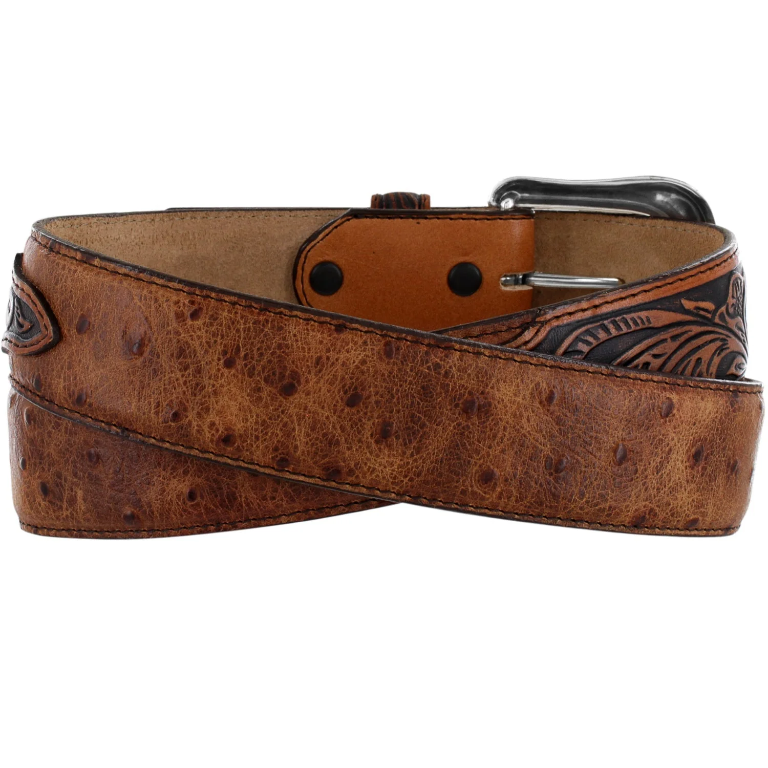 Leegin Mens Rustic Ostrich Dress Belt Style C42525 - Image 2