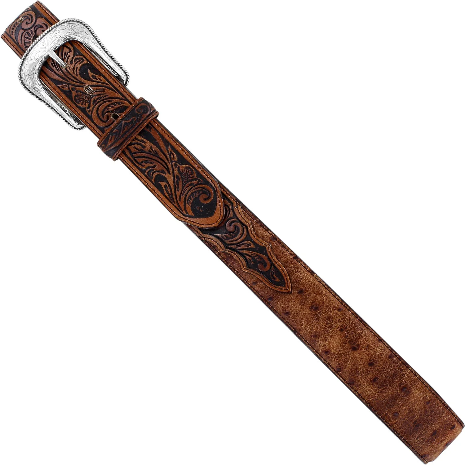 Leegin Mens Rustic Ostrich Dress Belt Style C42525 - Image 3