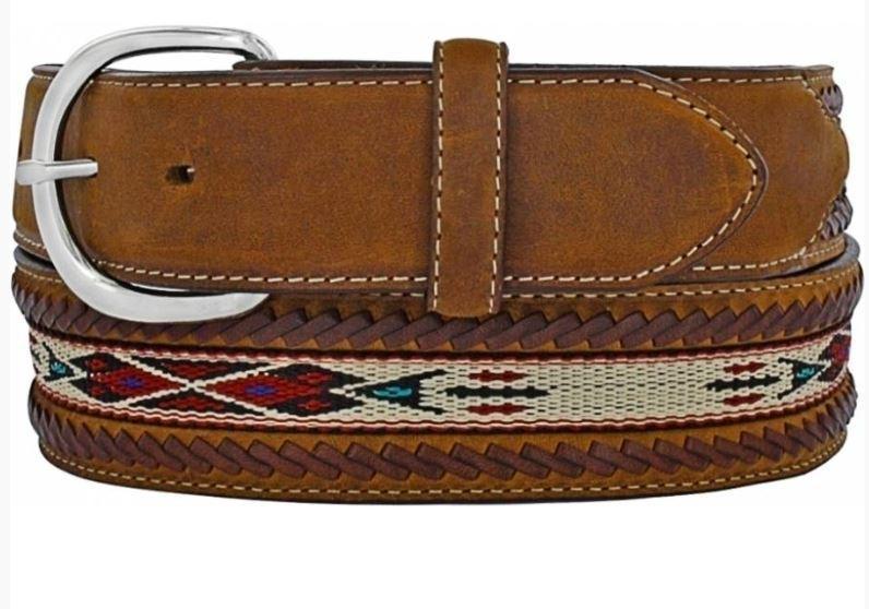 Leegin Silver Creek Mens Bucklace Edged Aztec Belt Style 5A109 - Image 2