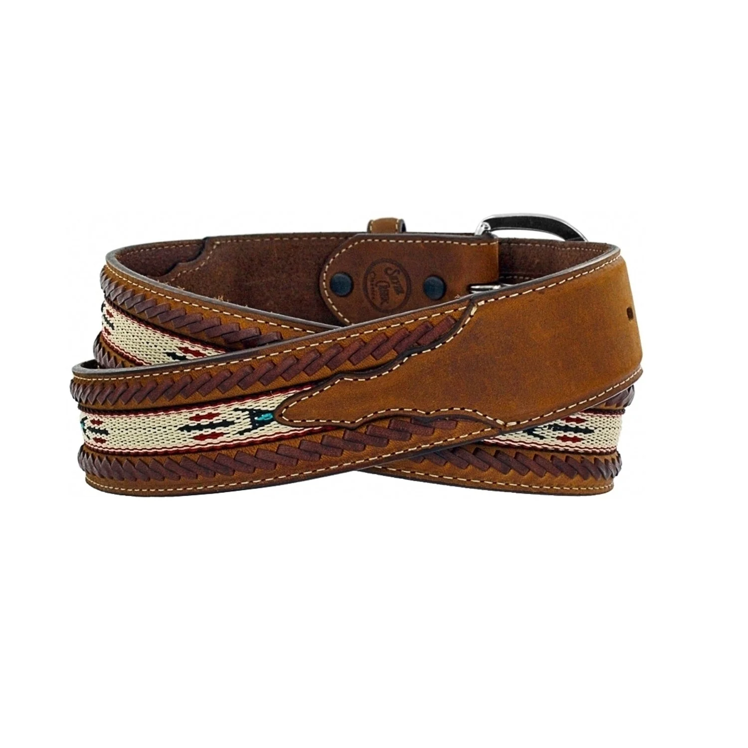 Leegin Silver Creek Mens Bucklace Edged Aztec Belt Style 5A109 - Image 4