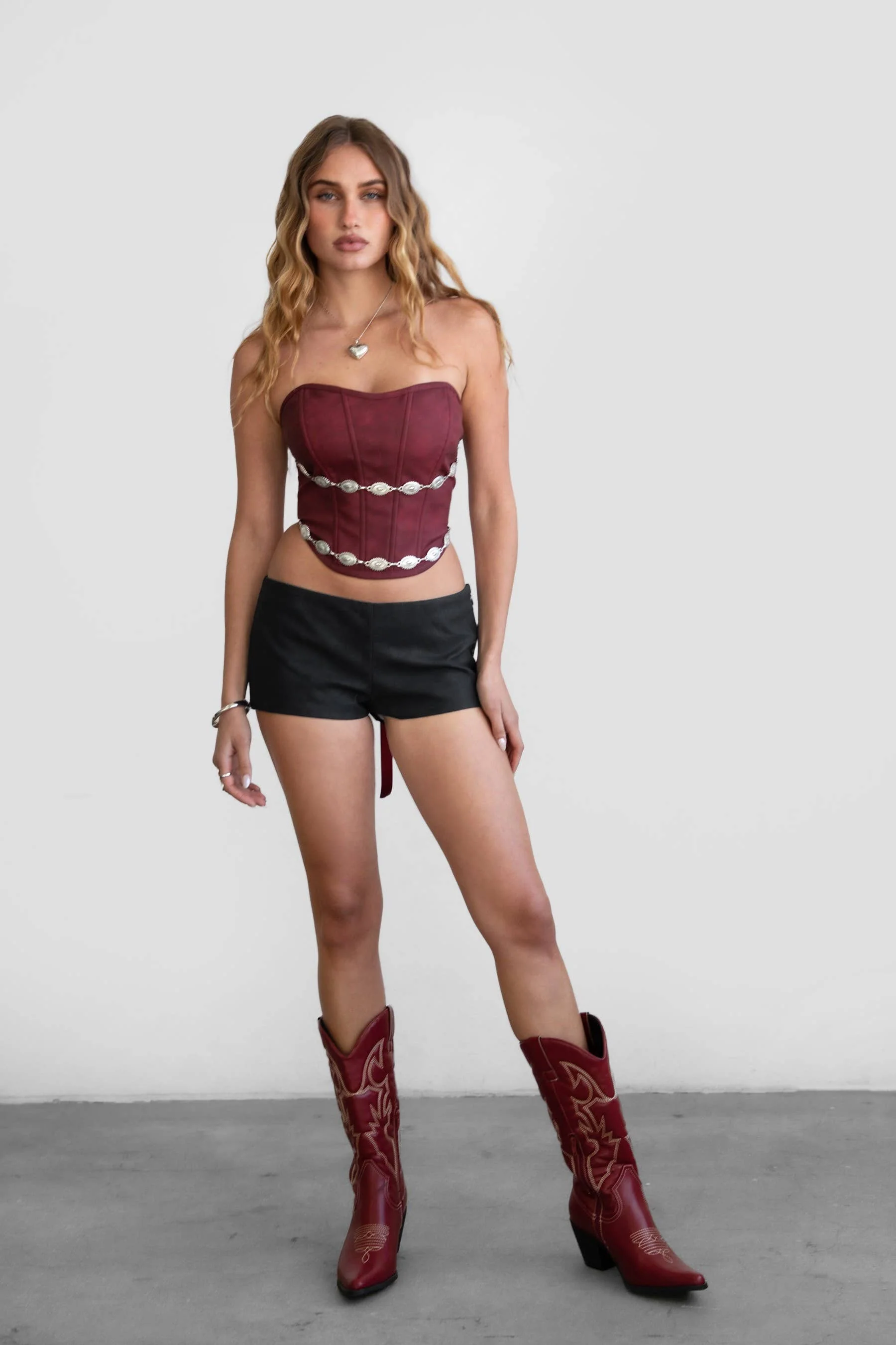 LEIAH PU Vegan Leather Low Rise Zipper Closure Micro Shorts - Image 15