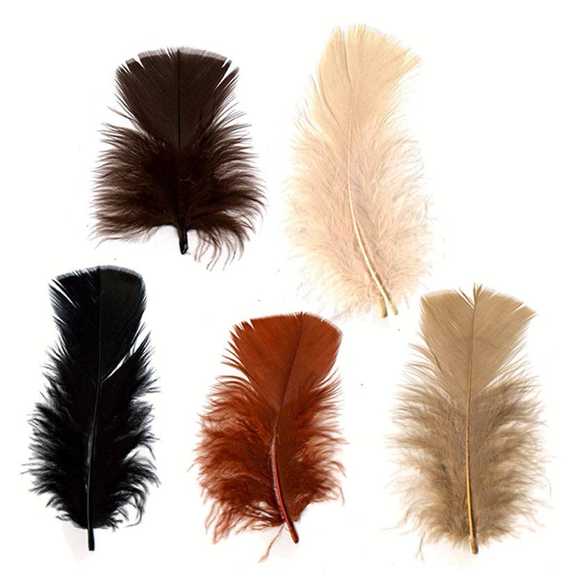 Loose Turkey Plumage Mix Dyed - Earth Mix - Image 2