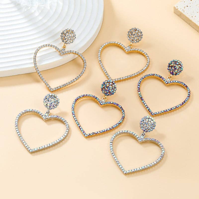 Love Shaped Diamond Earrings - Image 4