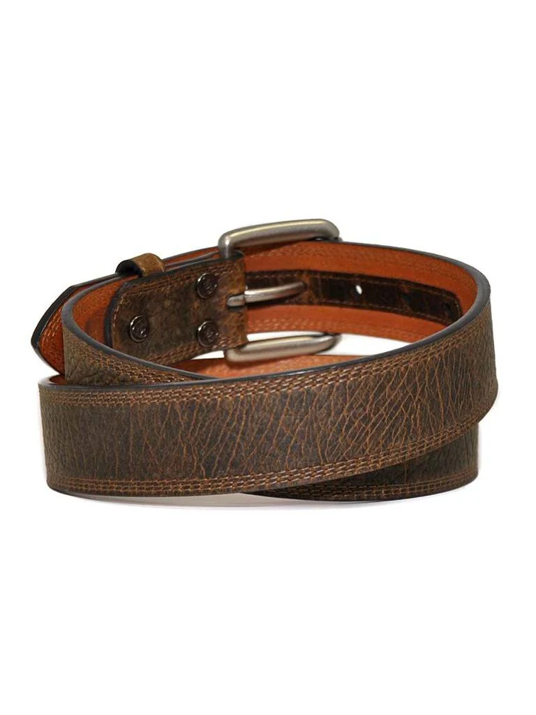 MF Western Ariat Mens Aged Bark Earth Triple Stitch Roller Belt Style A10011713 - Image 3