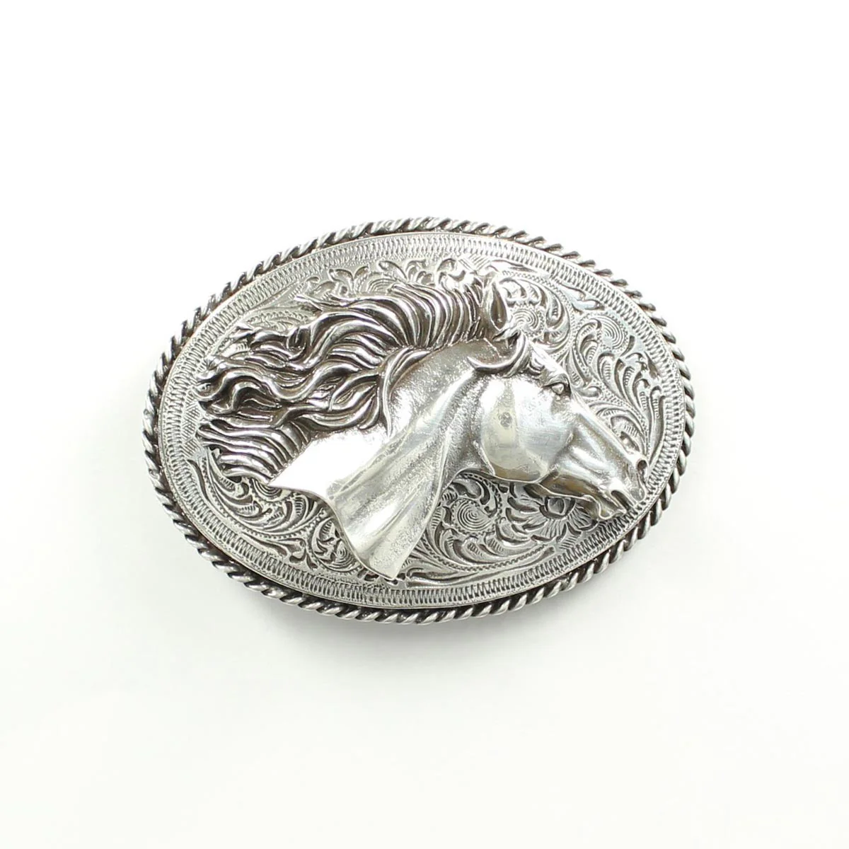 MF Western Blazin Roxx Adult Silver Horse Head Belt Buckle Style 37012