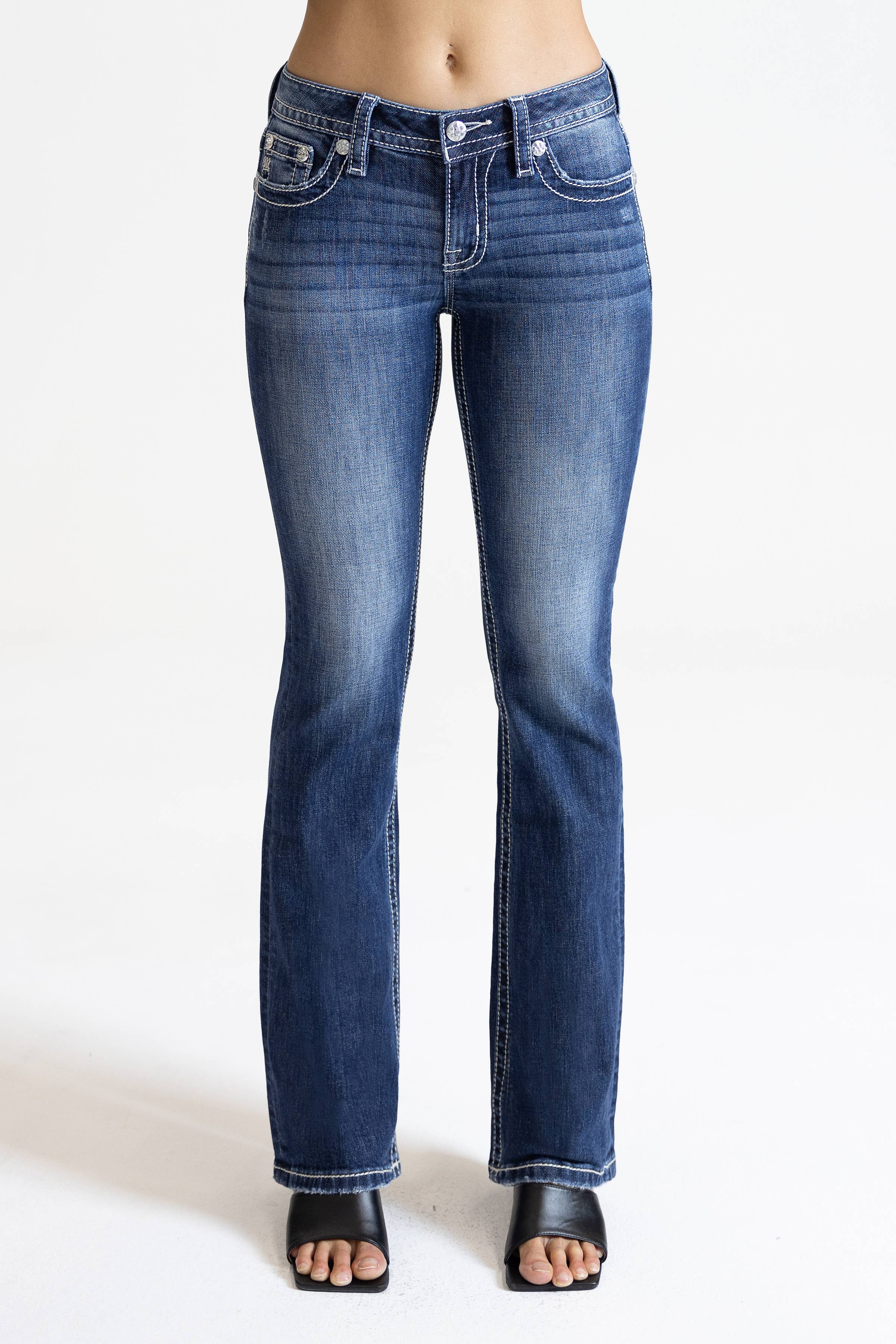 M3444B120S- 30"mid rise bootcut jeans