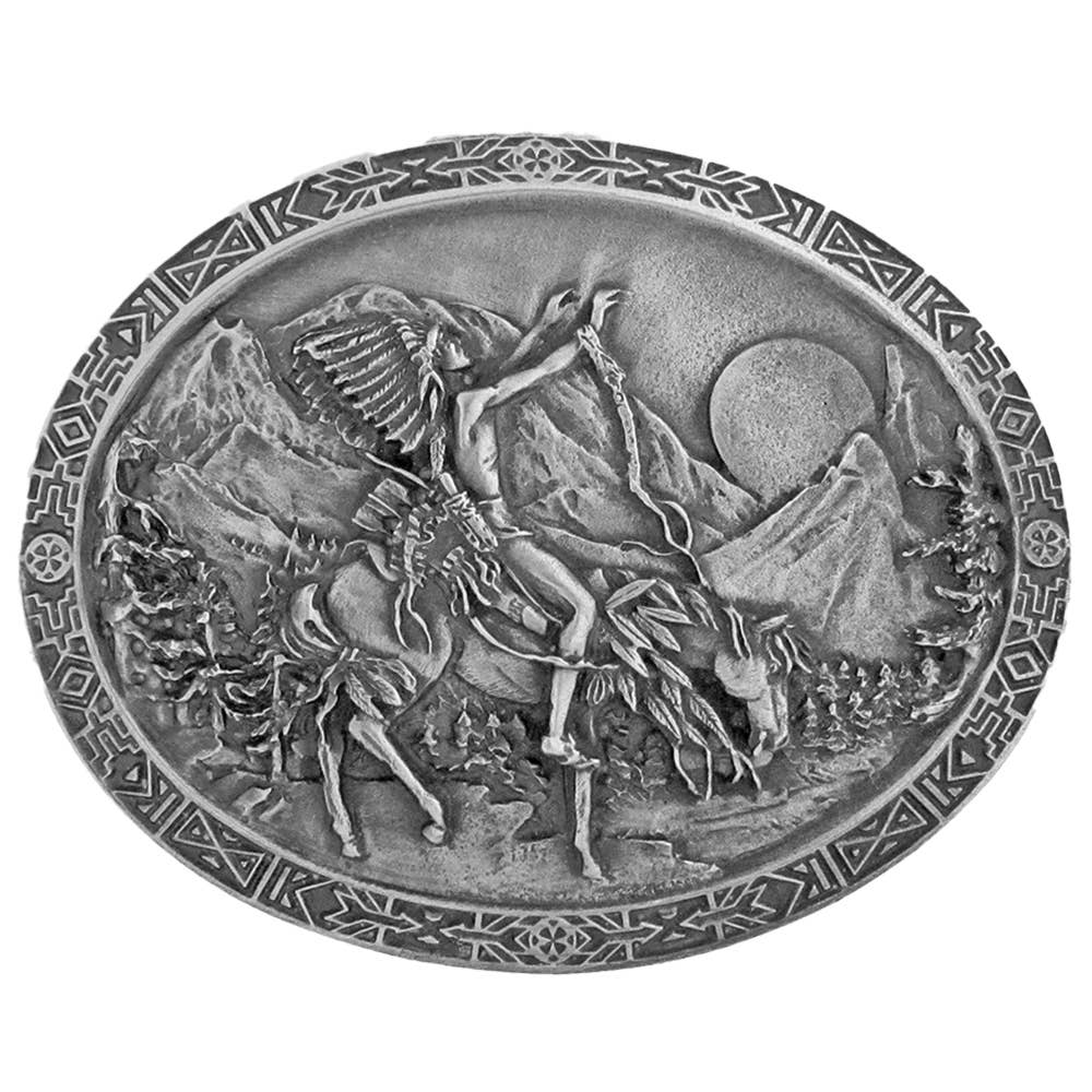 Made in the USA - Oval End of Trail Belt  Buckle