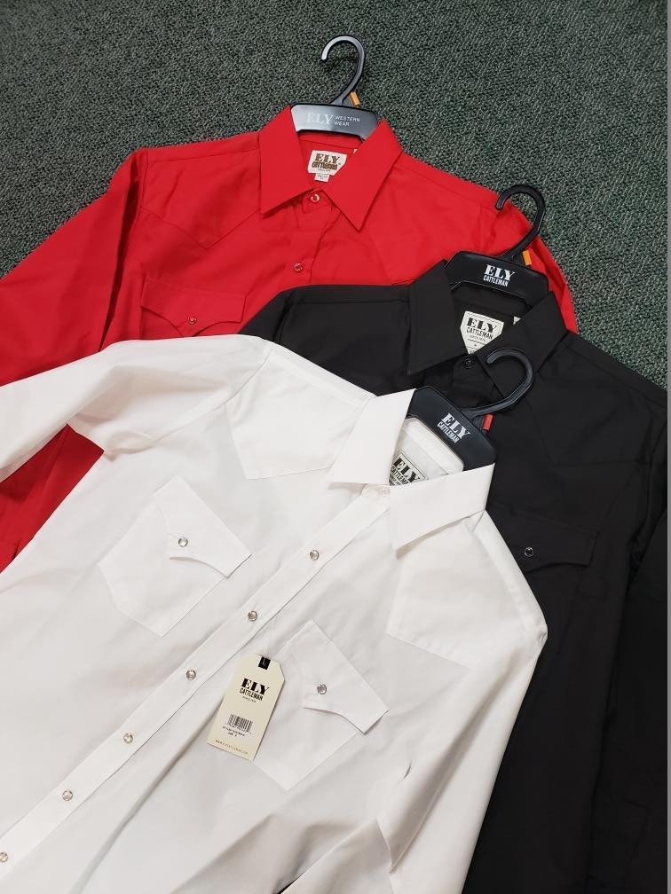 Ely or Wrangler Mens Long Sleeve Snap Up Shirt Style MLSSU19 - Image 3
