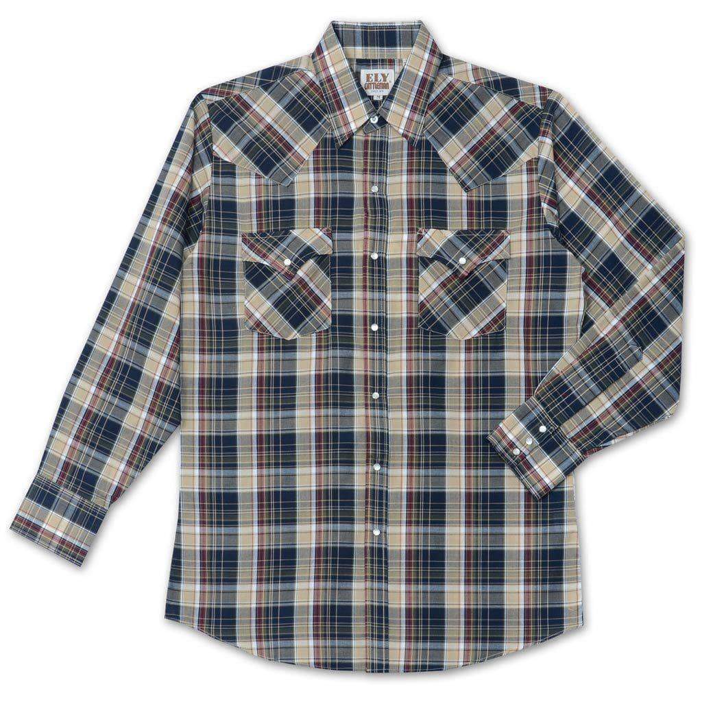 Ely or Wrangler Mens Long Sleeve Snap Up Shirt Style MLSSU19 - Image 4