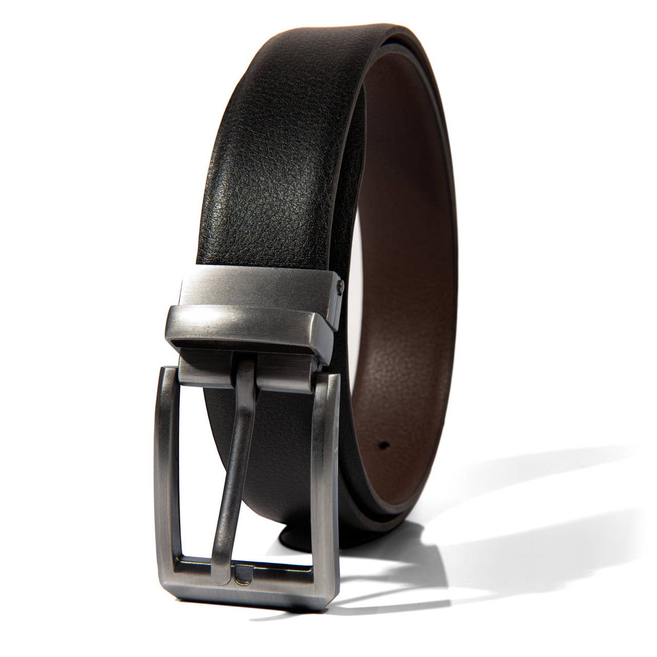 Men's Genuine Black/Brown Reversible Dress Belt