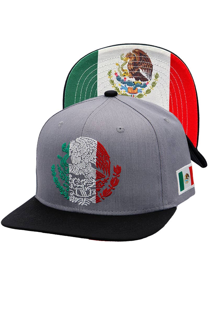 Mexico Eagle Embroidered Flag Flat Bill Snapback - Image 13