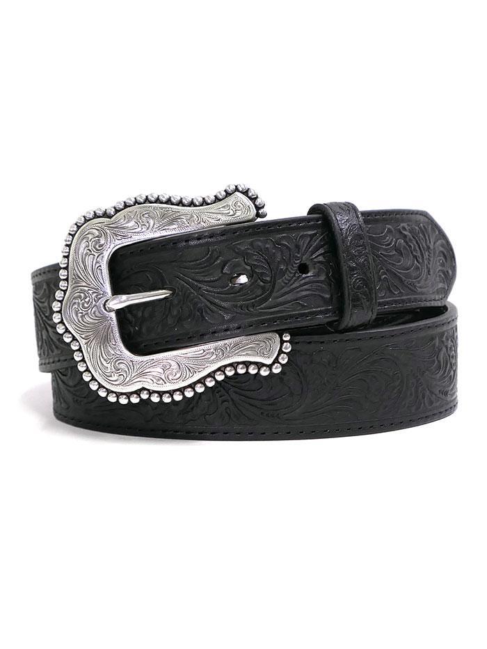 MF Western Tony Lama Womens Layla Floral Embossed Western Belt C50733 - Image 3