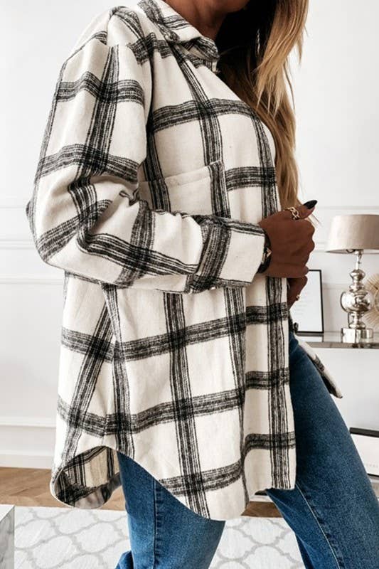 Mid-length single breasted woolen shirt with loose lapel - Image 11