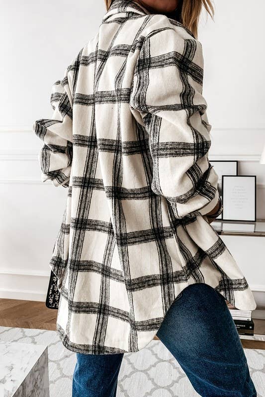 Mid-length single breasted woolen shirt with loose lapel - Image 12