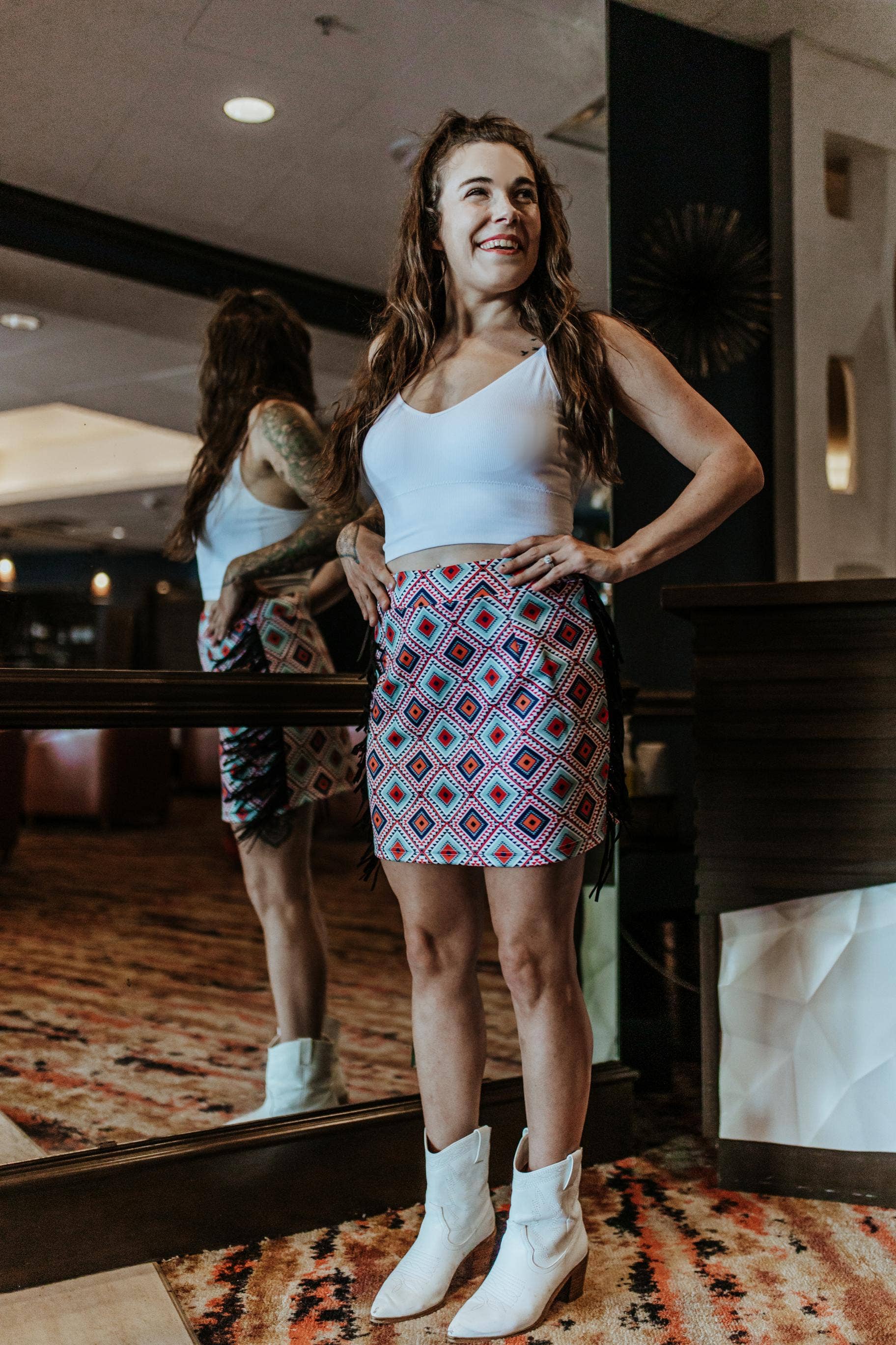 MK321 Fringed Filly Skort - Aztec - Image 4