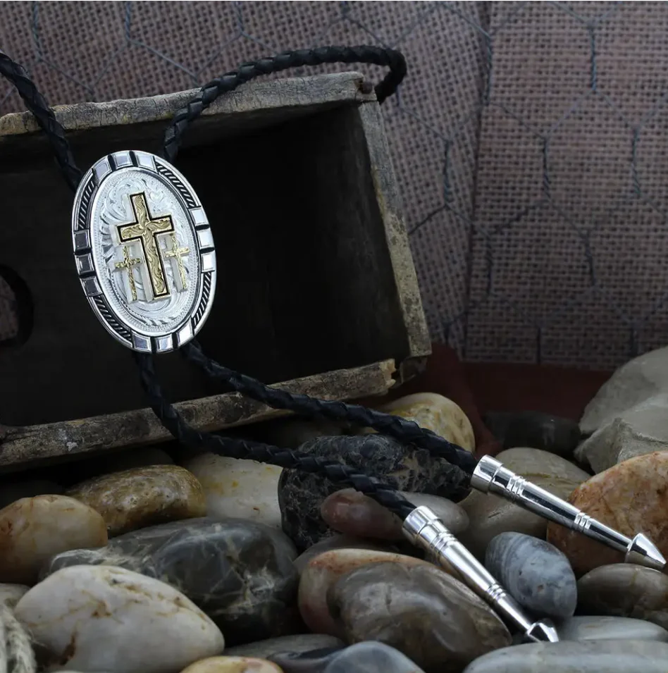 Montana Silversmith New Traditions Four Directions Bolo Tie with Triple Cross Figure Style Bt26-855 - Image 3