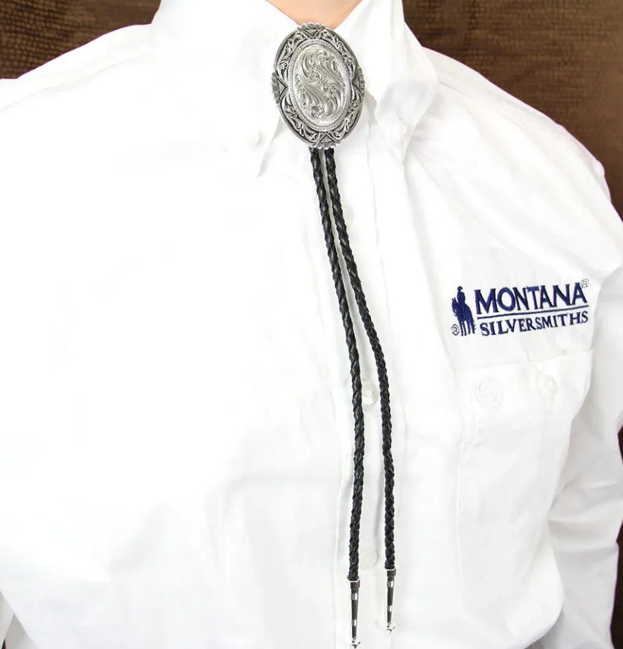 Montana Silversmith Southwestern Rancher's Bolo Tie in Antiqued Silver Style BT46 - Image 3