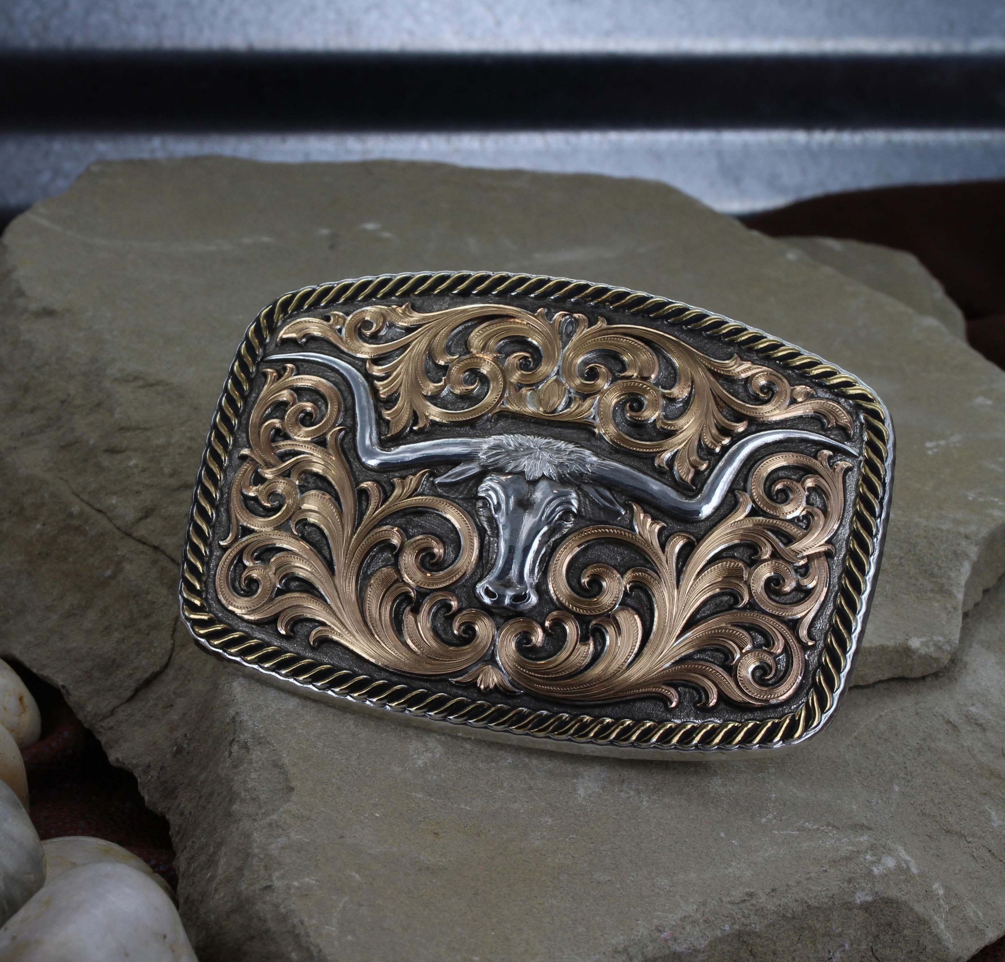 Montana Silversmith Tri-Color Champion Texas Longhorn Buckle Style 33010TRI - Image 2