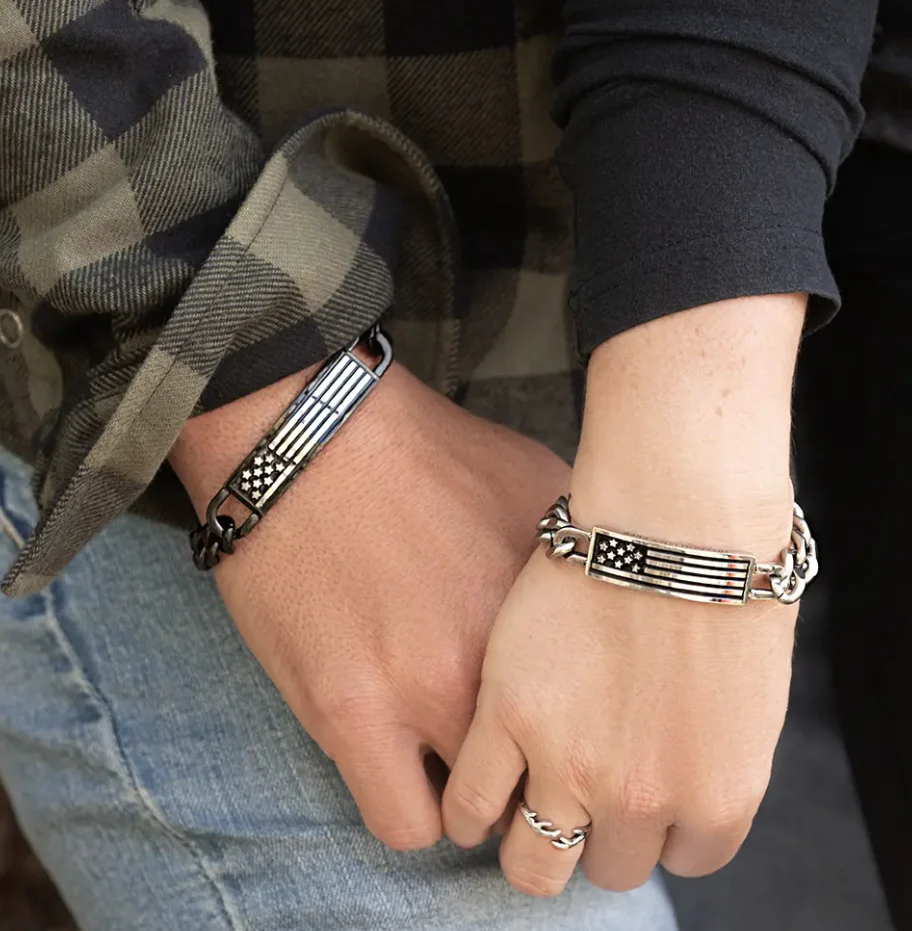 Montana Silversmiths Mens Freedom Isn't Free Bracelet Style KTBC5655 - Image 3