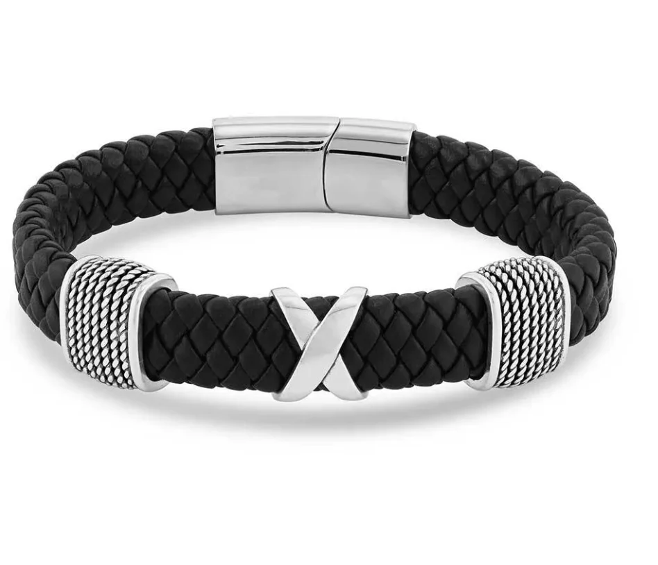 Montana Silversmiths Mens Strength Multiplied Leather Bracelet Style BC5381