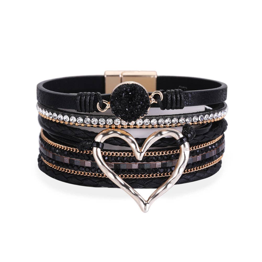 Multi-Layer Heart Charm Bangle Bracelets - BJ/LB - Image 11