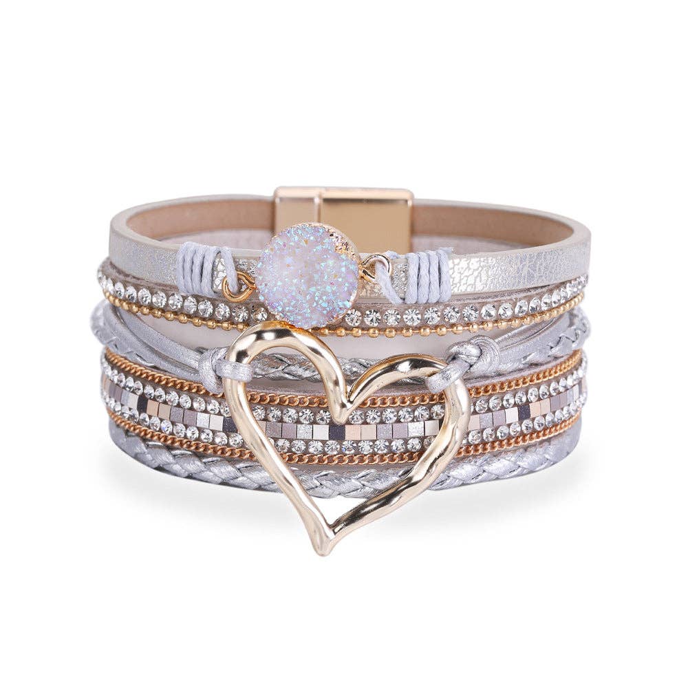 Multi-Layer Heart Charm Bangle Bracelets - BJ/LB - Image 12