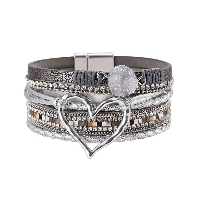 Multi-Layer Heart Charm Bangle Bracelets - BJ/LB - Image 14
