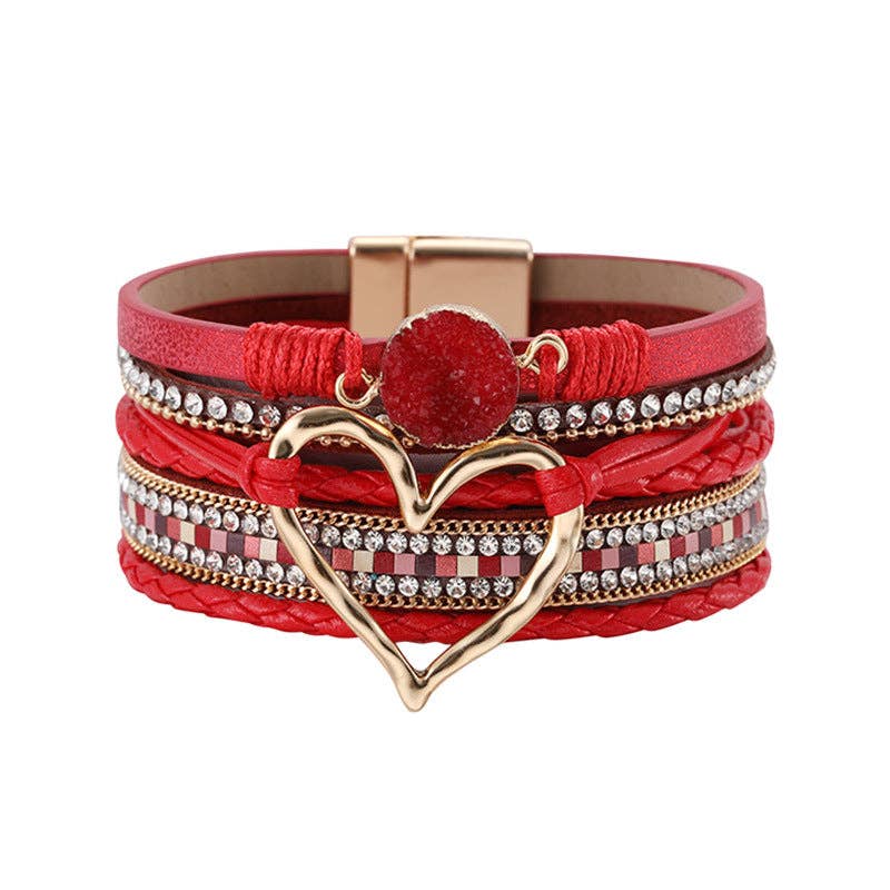 Multi-Layer Heart Charm Bangle Bracelets - BJ/LB - Image 16
