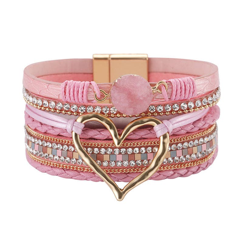 Multi-Layer Heart Charm Bangle Bracelets - BJ/LB - Image 17