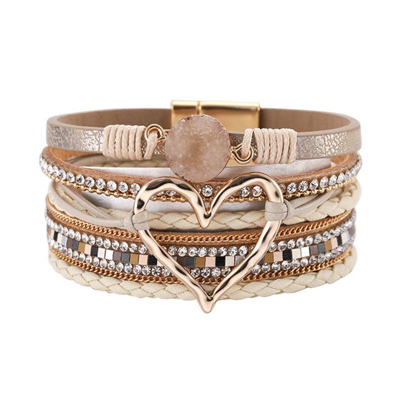 Multi-Layer Heart Charm Bangle Bracelets - BJ/LB - Image 18