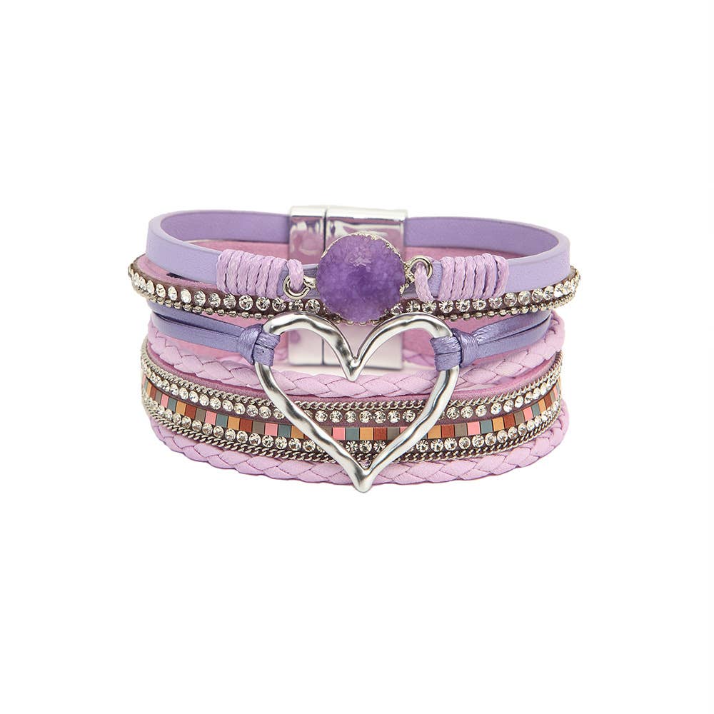 Multi-Layer Heart Charm Bangle Bracelets - BJ/LB - Image 19