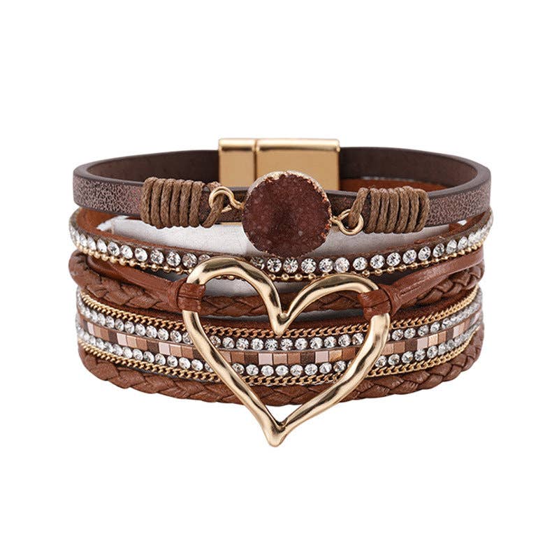 Multi-Layer Heart Charm Bangle Bracelets - BJ/LB - Image 2