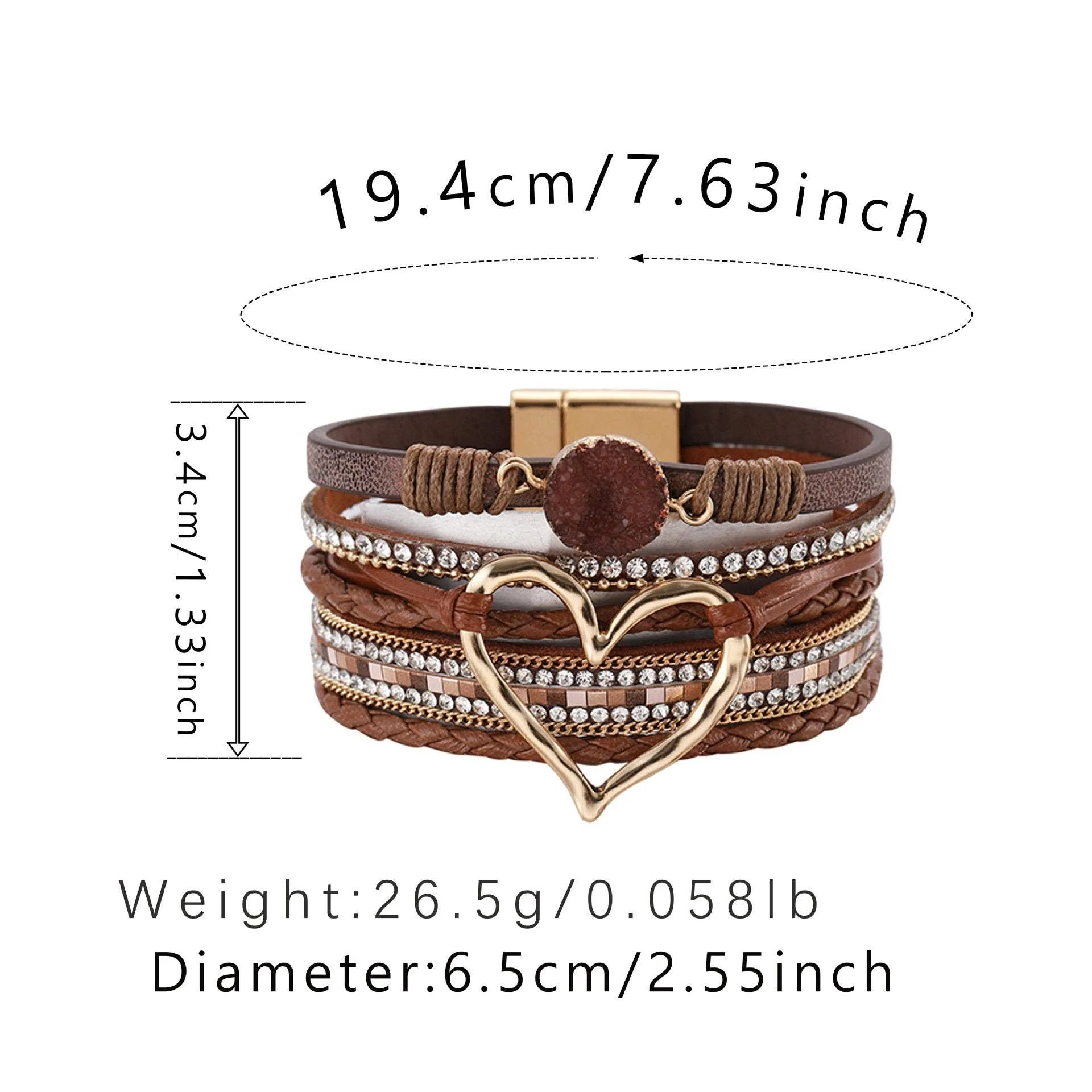 Multi-Layer Heart Charm Bangle Bracelets - BJ/LB - Image 7