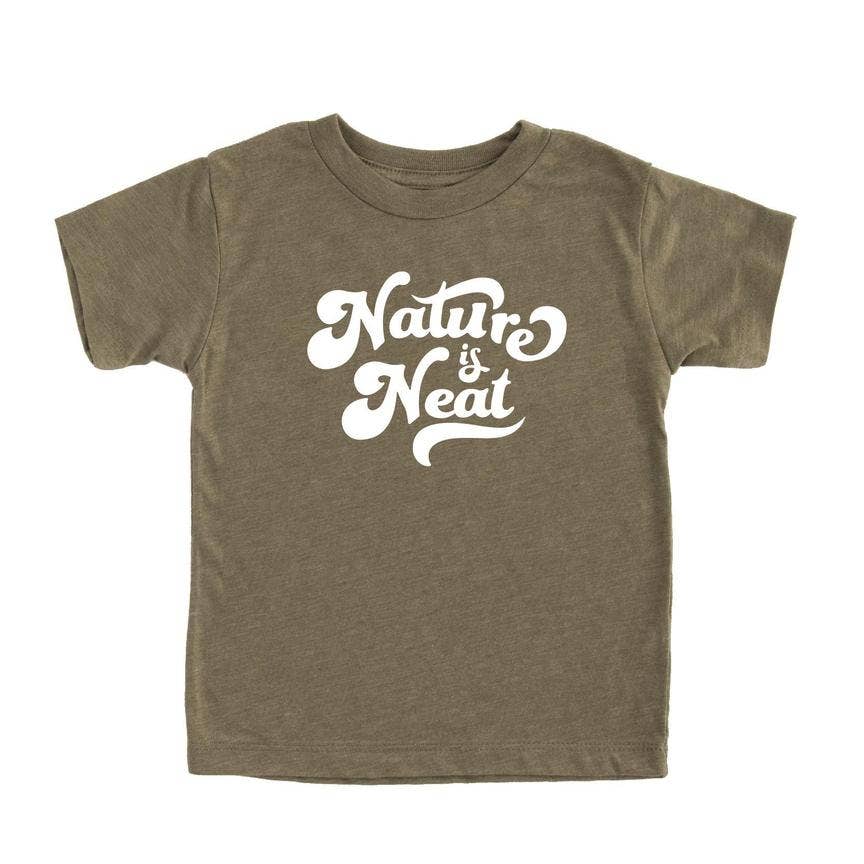 Nature Is Neat Kids T-shirt | Eco Friendly Retro Graphic Tee - Image 2