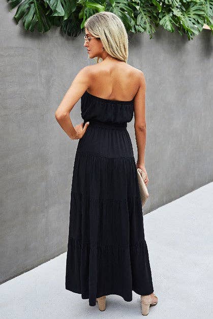 Off Shoulder Waist Tie Ruffle Dress - Image 3