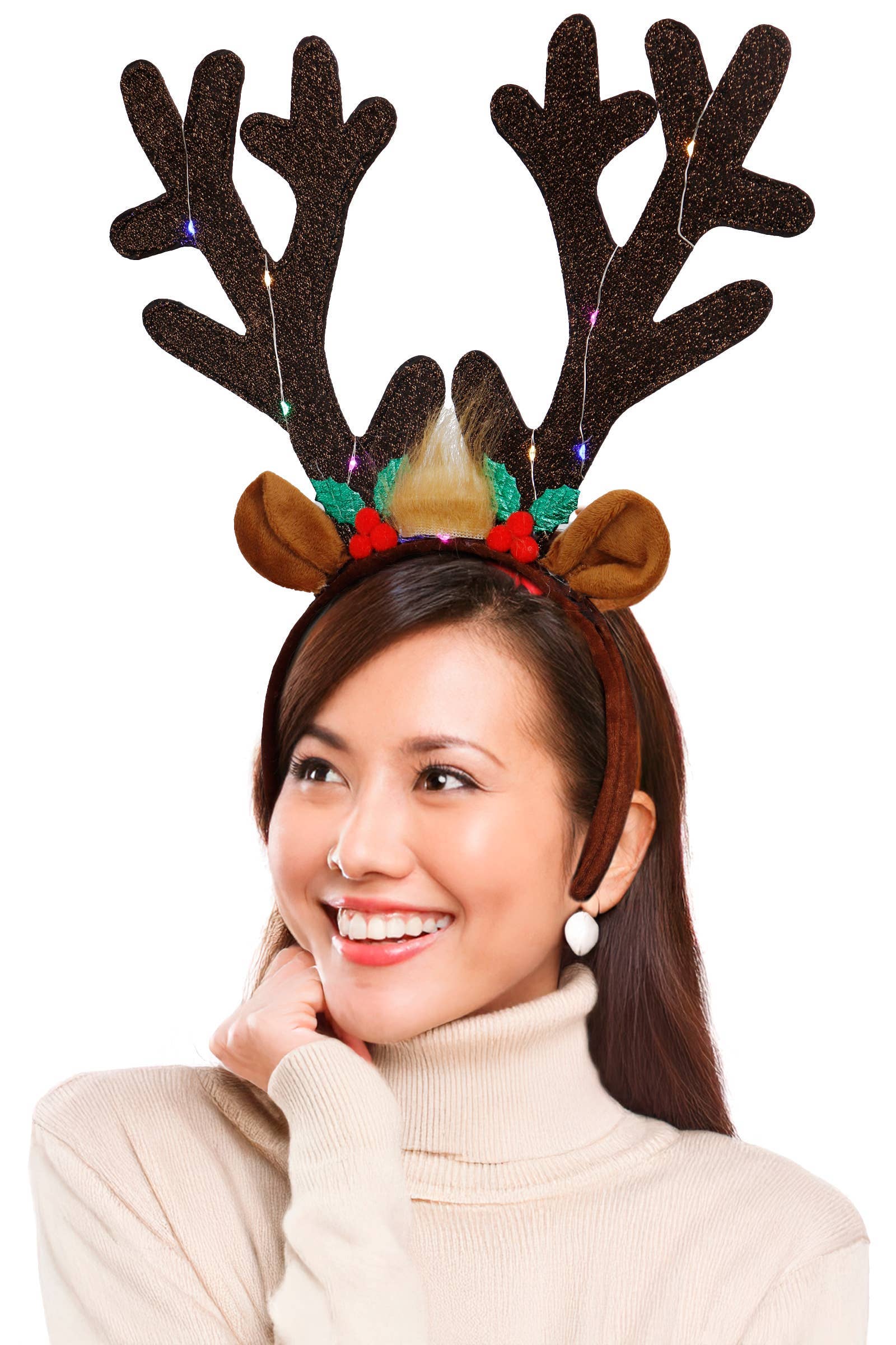 Oversized Rudolph Antler Led Light-up Hairband - Image 2