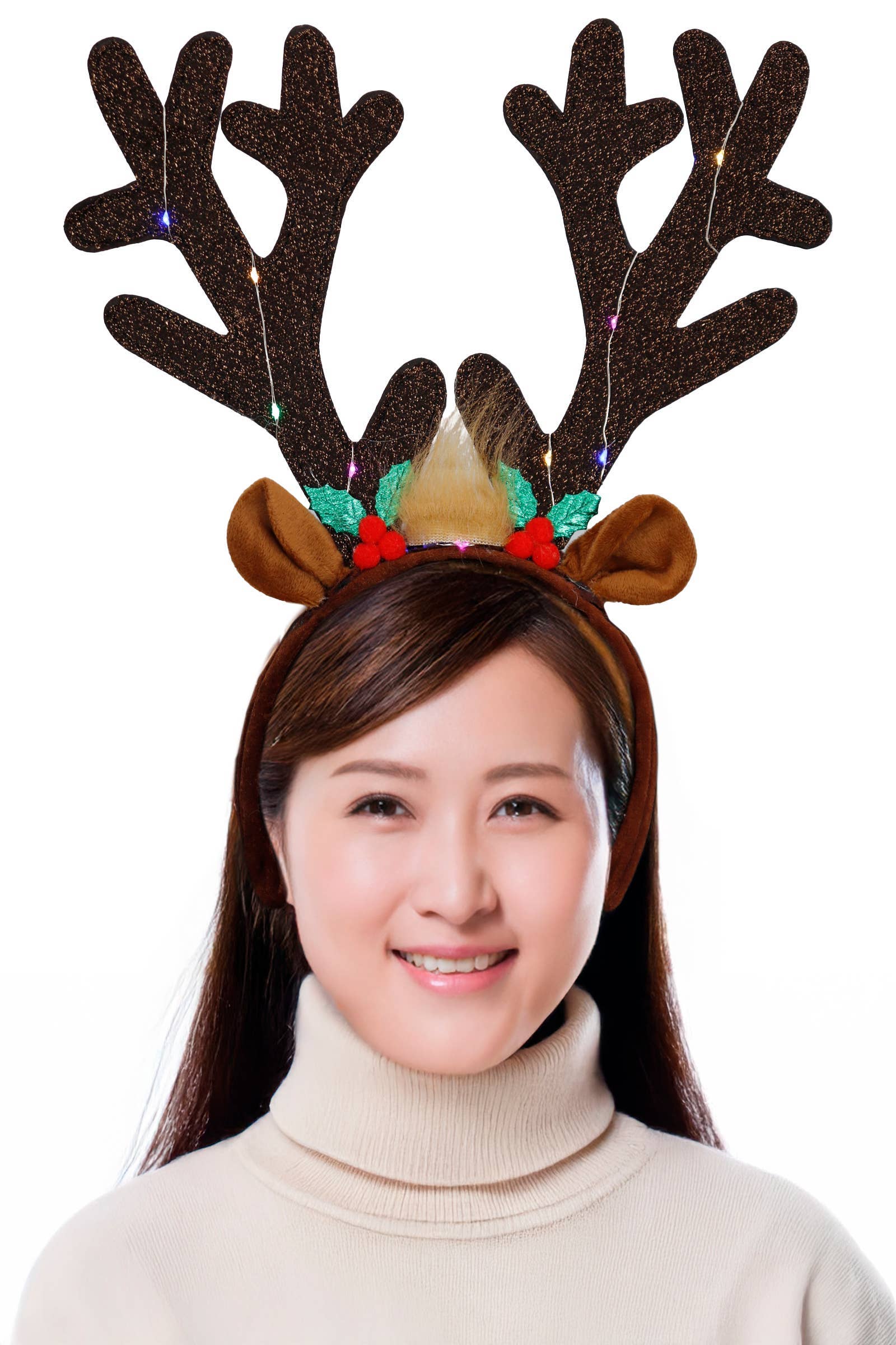 Oversized Rudolph Antler Led Light-up Hairband - Image 3