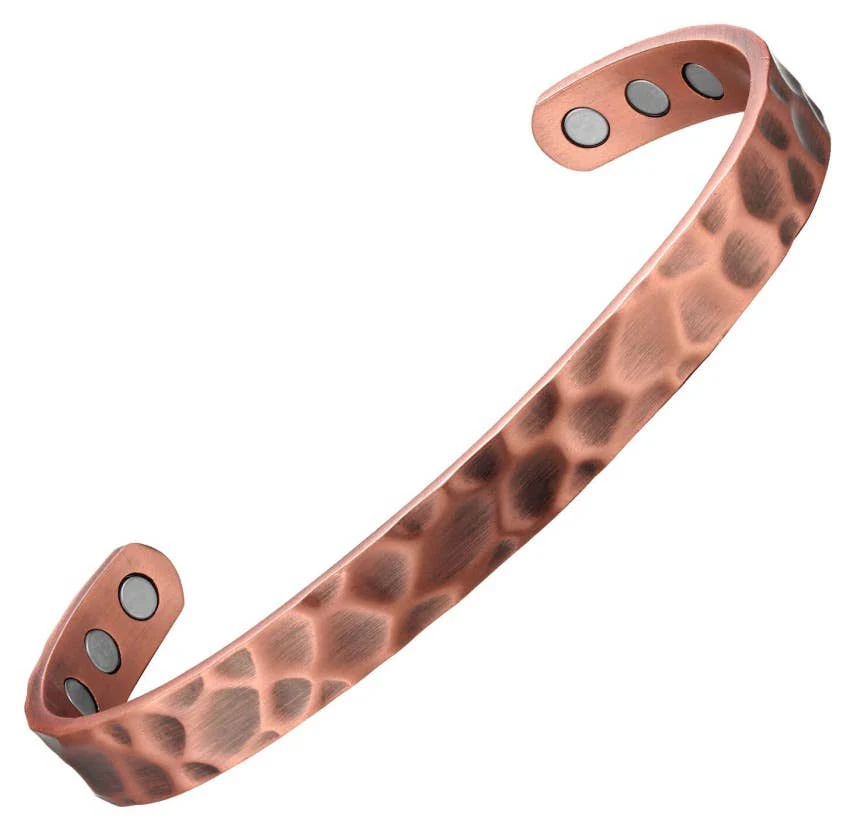 P 06 Copper hammered Antique color magnetic bracelet