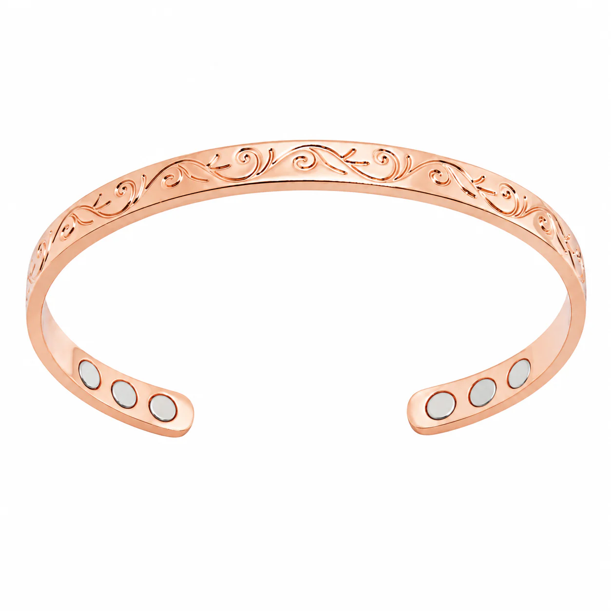 P 81 daisy flower embossed tiny bracelet with six magnets