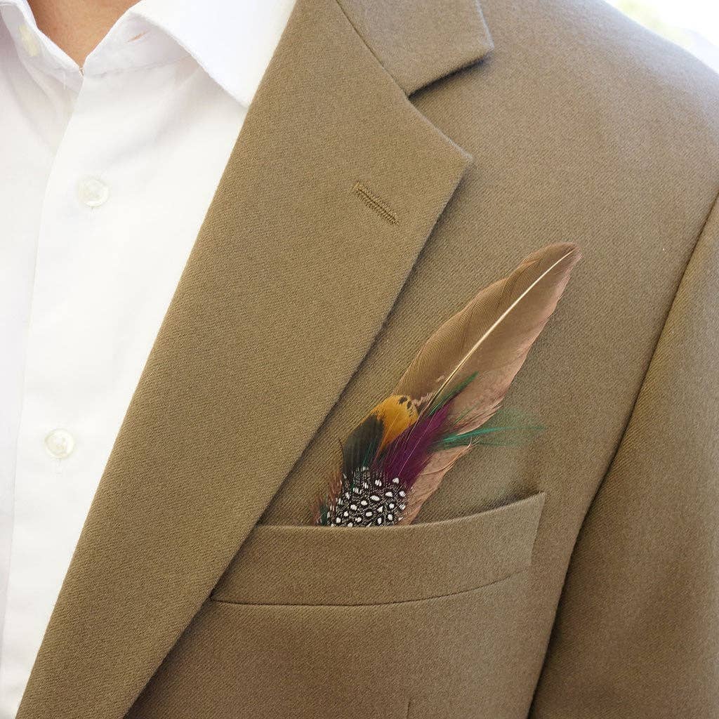 Pheasant-Hackle-Guinea Feather Hat Trims - Cinnamon-Fig - Image 4