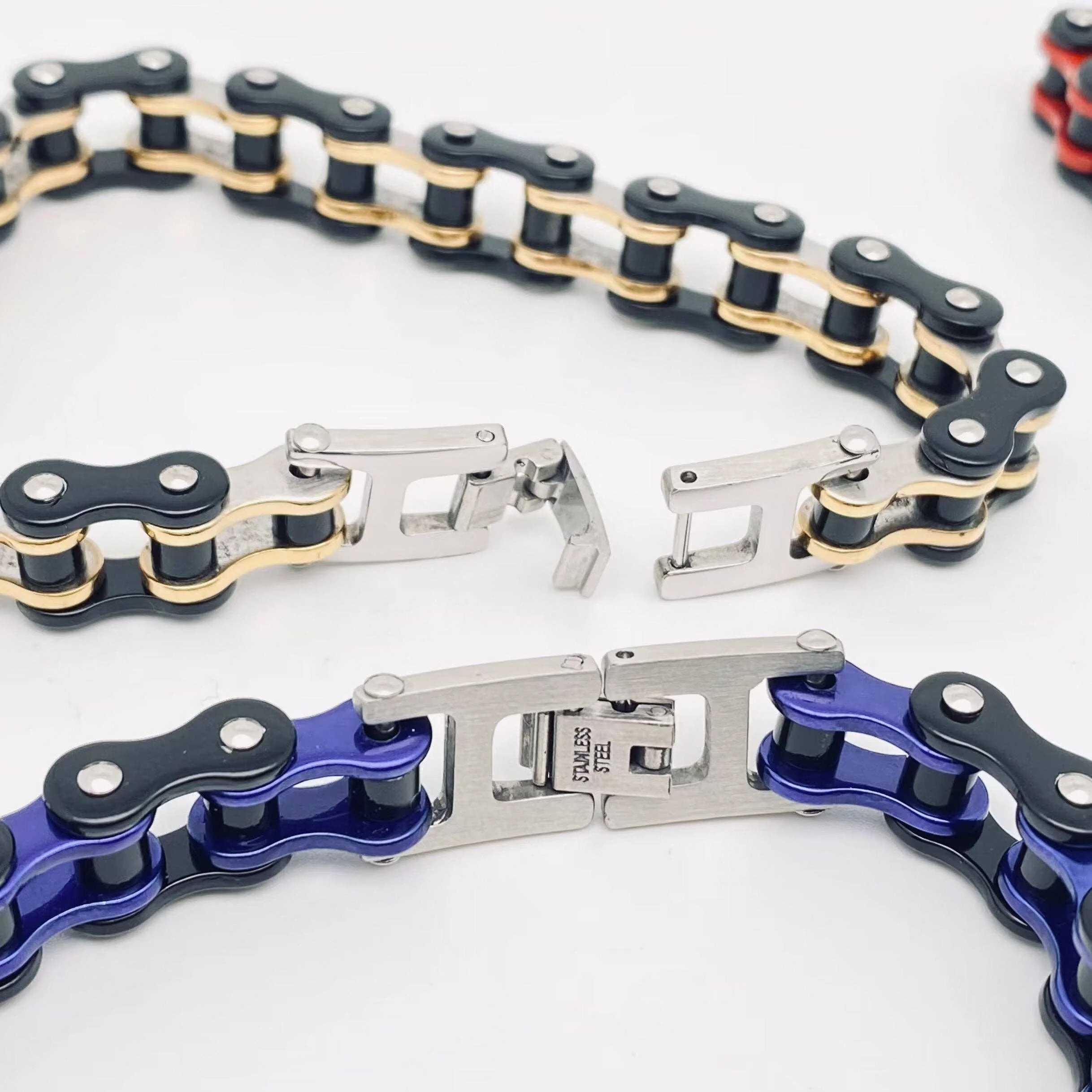 Punk Stainless Steel Motorcycle Chain Bracelet - MJ/BC - Image 4
